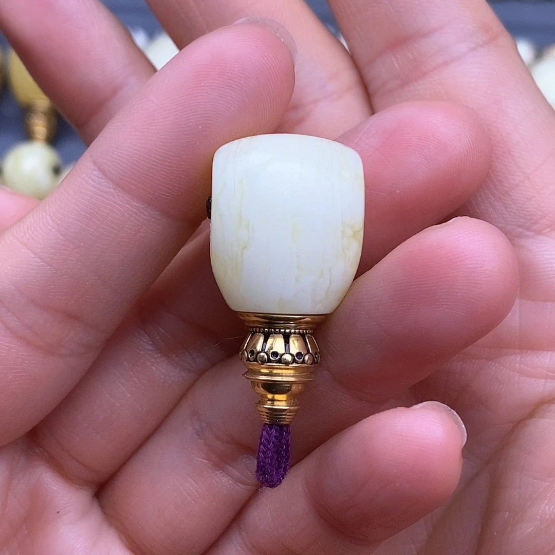 琥珀裸石银S925镀金镶嵌17mm 蜜蜡三通