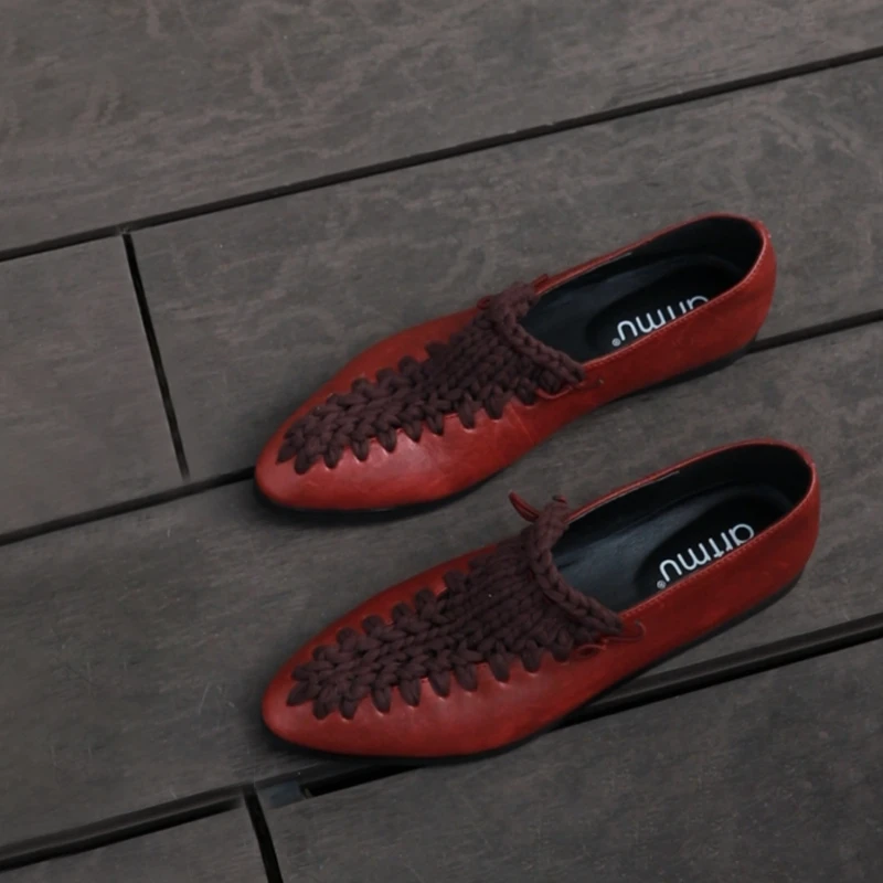 Artmu阿木复古原创平底小皮鞋小众尖头单鞋女秋季新款一脚蹬354-Y