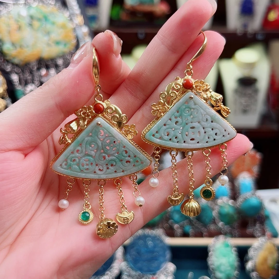 傲****925银珐琅锦象原创设计耳环