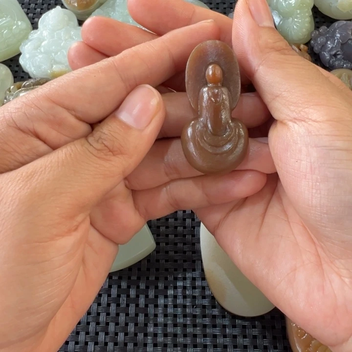 和田玉未镶嵌挂件诺**佑