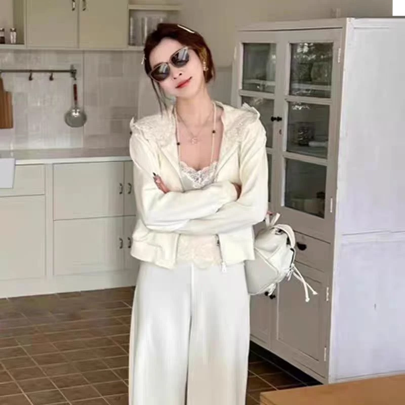 短款运动连帽上衣开衫宽松百搭时尚套装