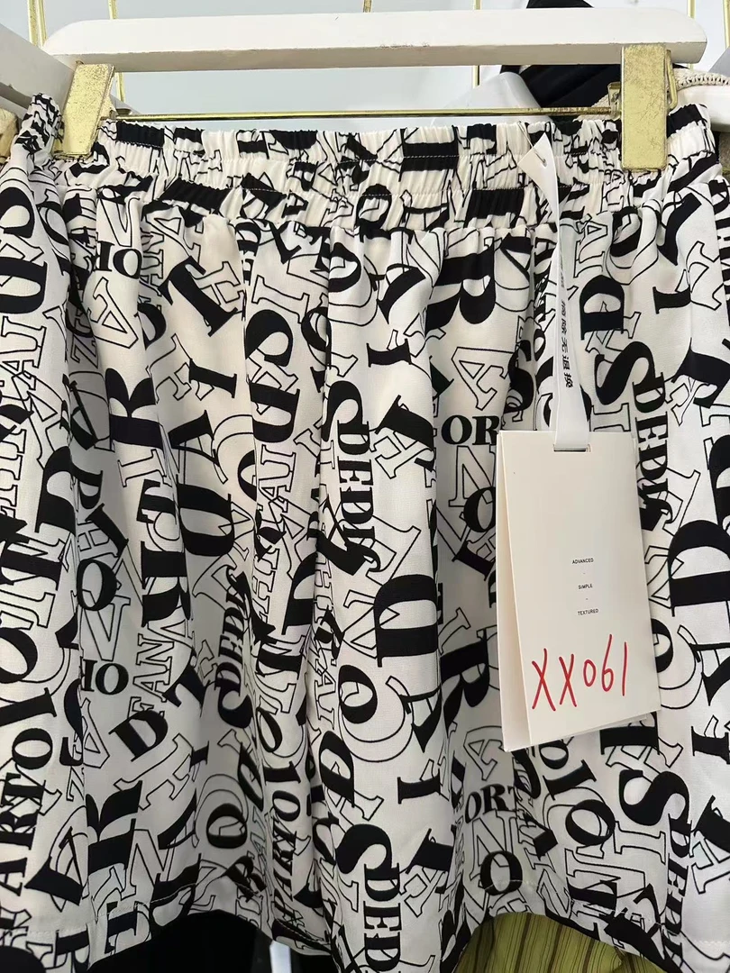 【笑姐定制】XX061 原创阔腿裤女夏季高腰印花垂感薄款休闲短裤