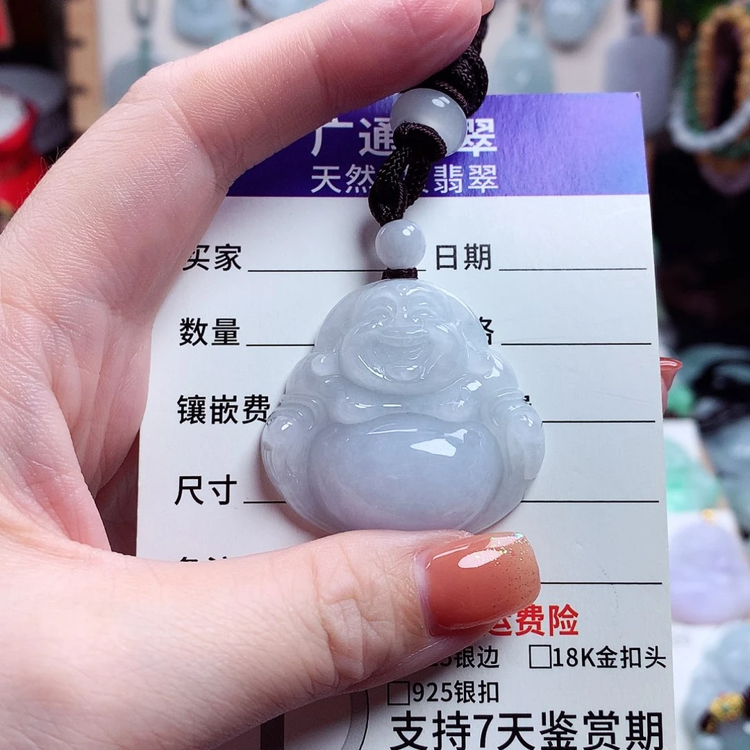 翡翠未镶嵌颈饰佛公08