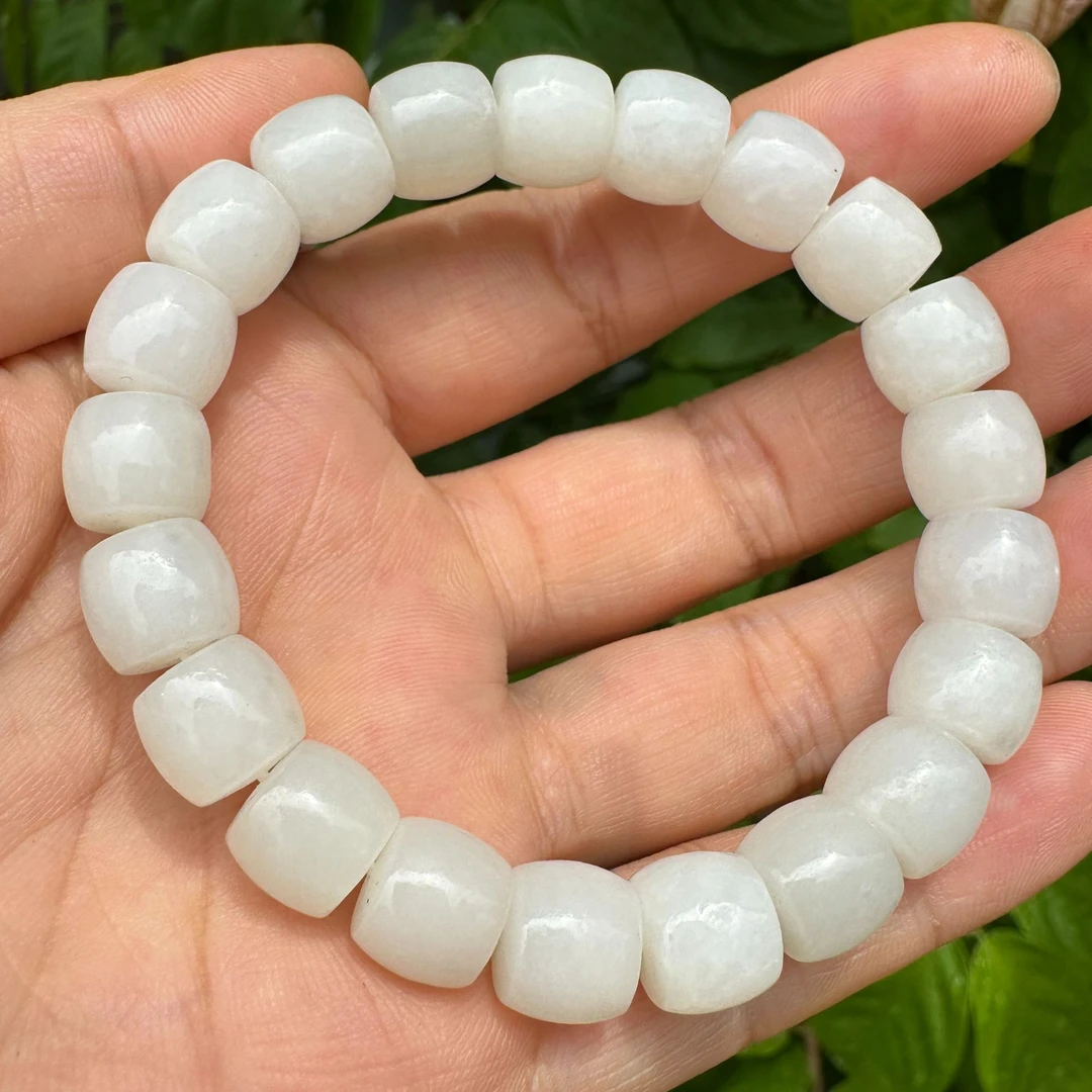 和田玉白玉手串 直切卡10