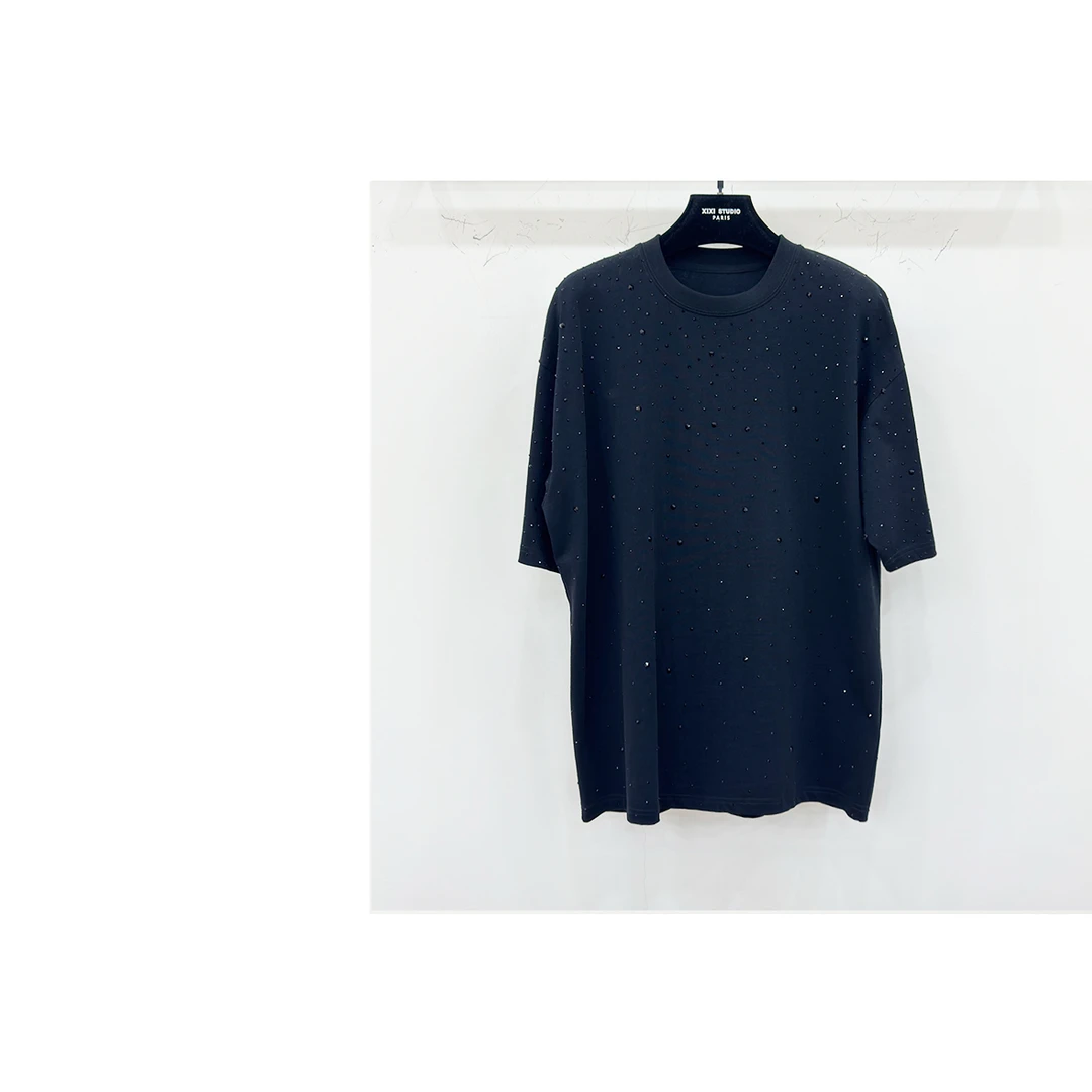 JIAYE CHAN新款重工烫钻潮流百搭宽松上衣