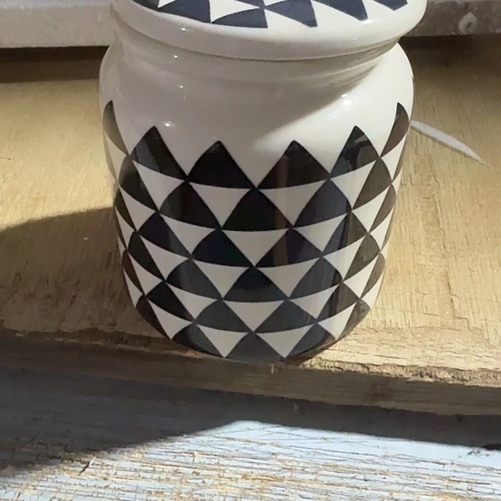 外贸尾单高温陶瓷微瑕几何糖罐