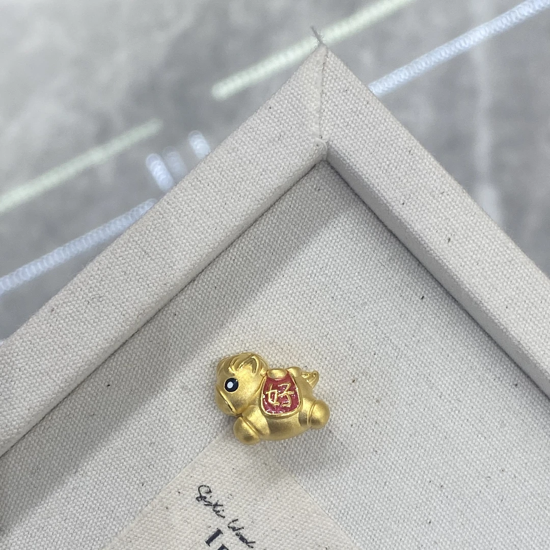 足金999好运连连马转运珠生肖系列适合本命年佩戴