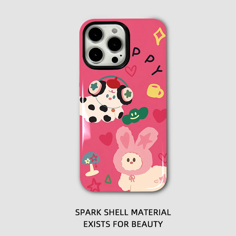 菲林二合一全包款 适用于苹果iphone粉色小宠设计手机壳 可爱款