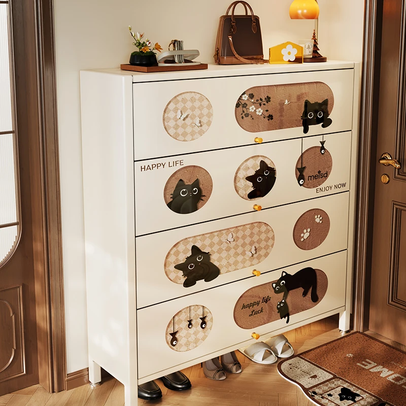 美世达钢制鞋柜家用门口一体靠墙鞋架多层大容量入户收纳柜室内外