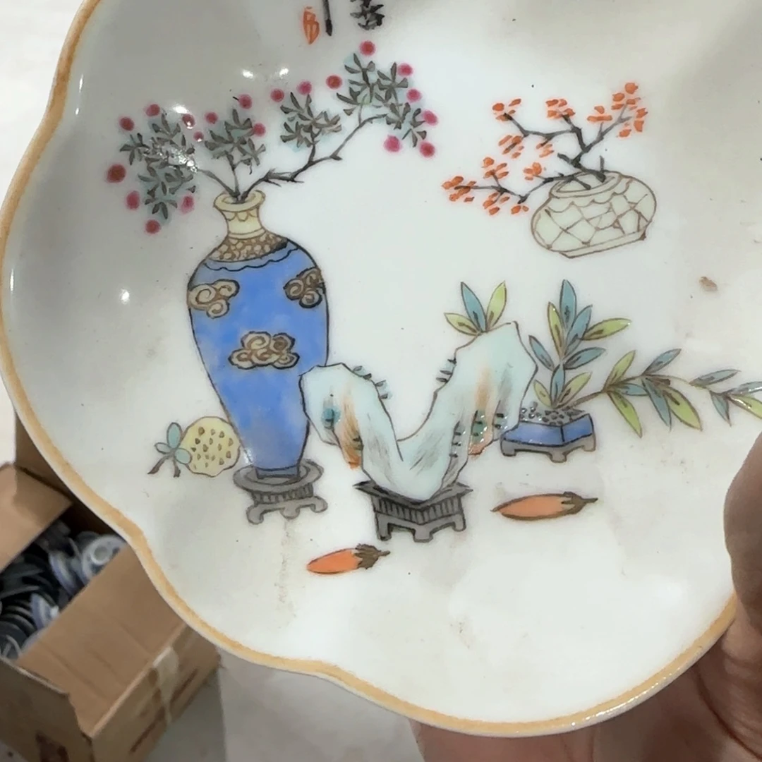 瓷片摆件手绘瓷器全部处理