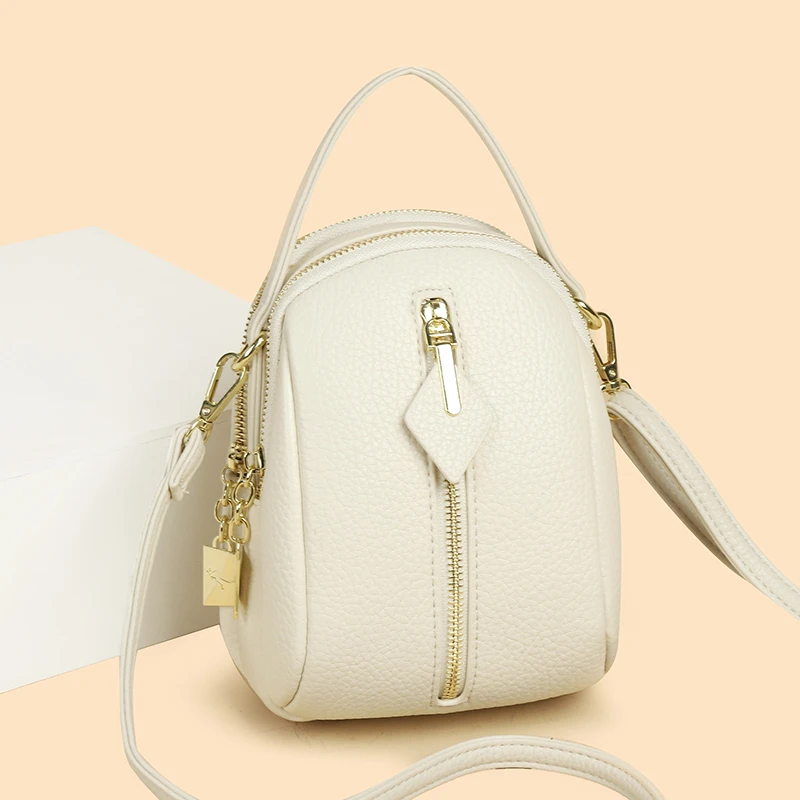 品牌专柜手机包女妈妈款包包百搭时尚中老年软皮斜挎包单肩包女包