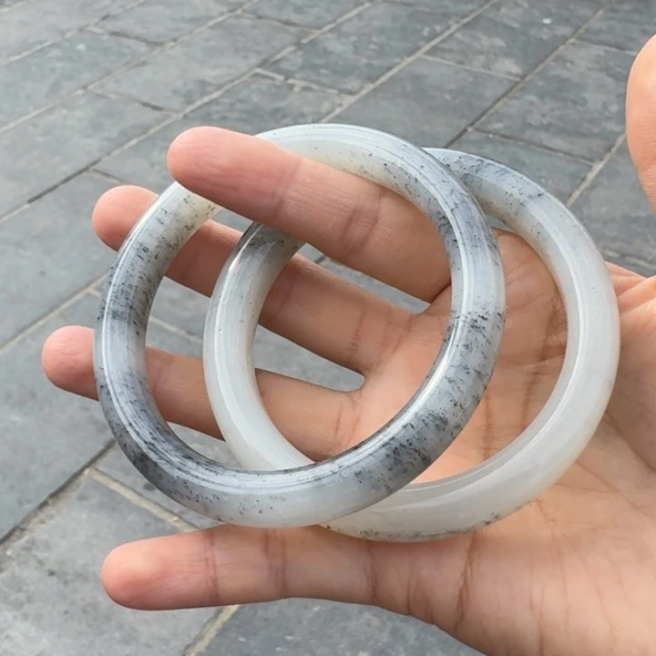 和田玉未镶嵌颈饰新疆山料青花手镯帅弟弟F多样性拍一发一