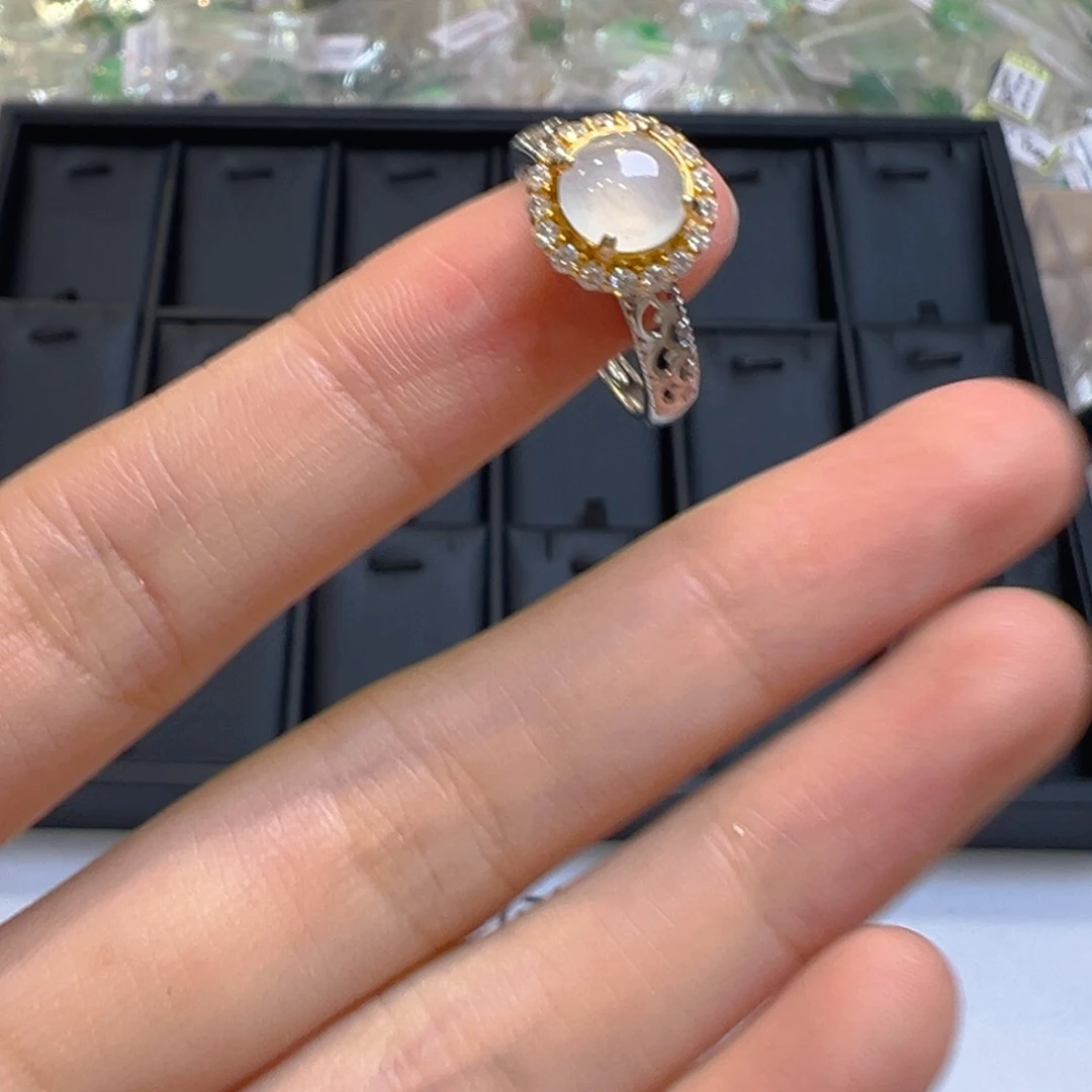 翡翠银S925镶嵌吊坠(不含链)