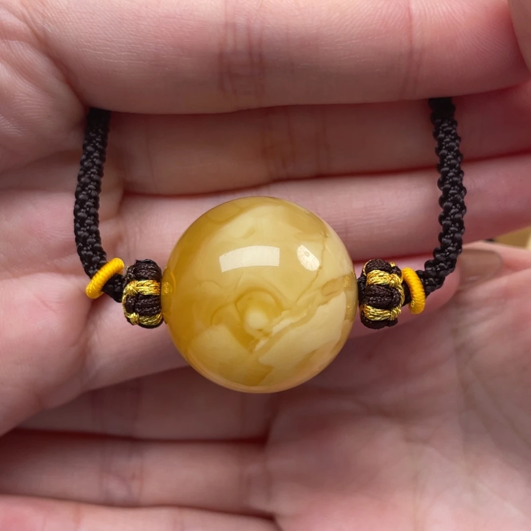 蜜蜡裸石未镶嵌蜜蜡锁骨链26.3mm