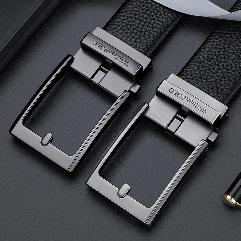 英皇保罗男士腰带高档休闲真皮商务自动扣无孔针扣高端送礼生日