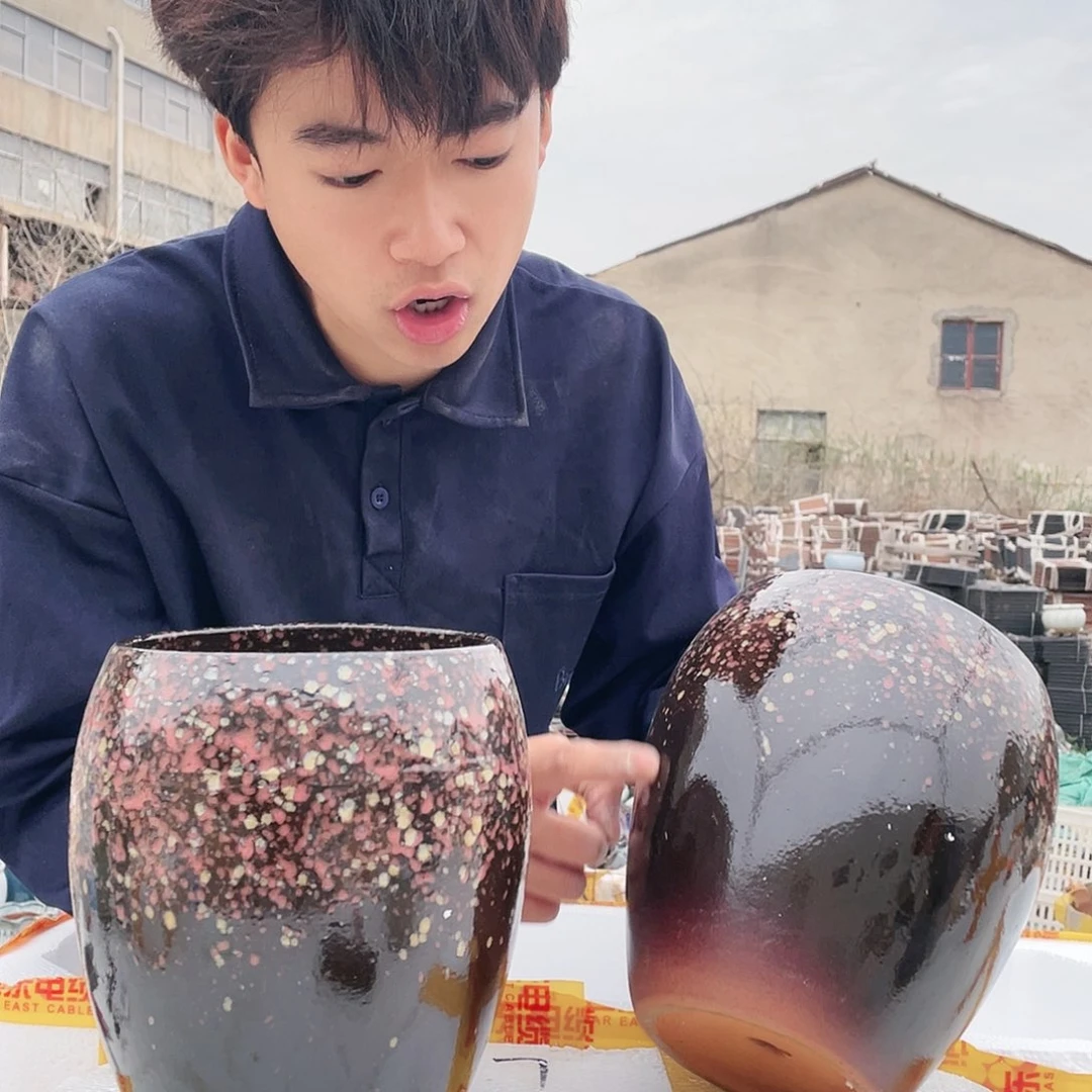 宜兴紫砂粗陶花盆