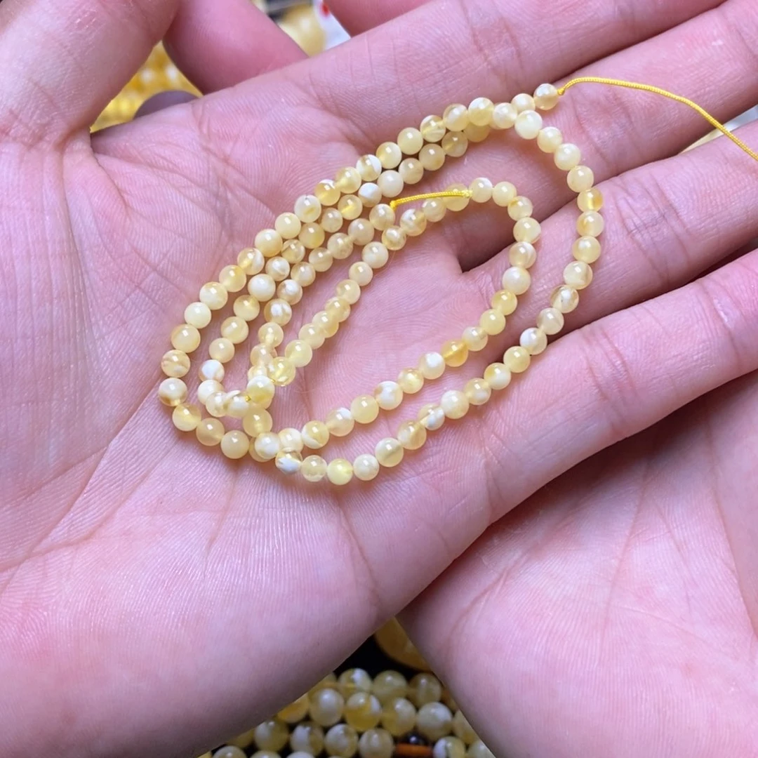 【闪购商品】蜜蜡裸石未镶嵌念****?3+小米珠