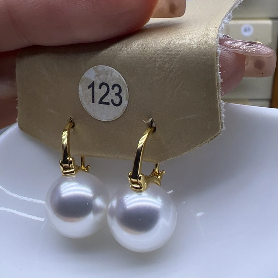 银S925镶嵌耳饰淡水珍珠