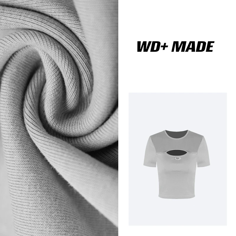 时尚高级设计师辣妹镂空设计感修身显瘦短袖T恤上衣