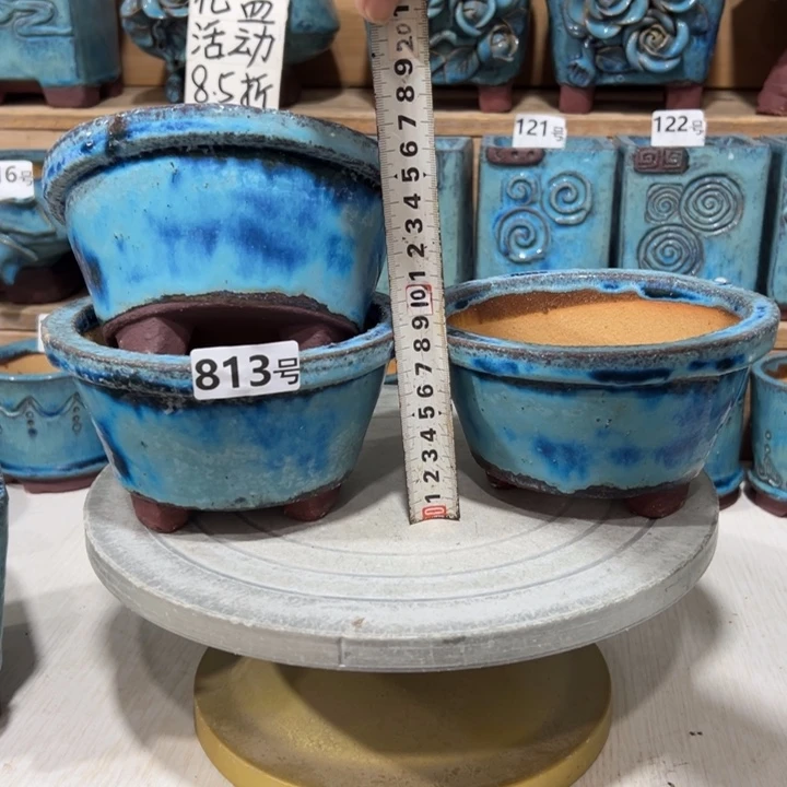 纯手工粗陶花盆，内口13