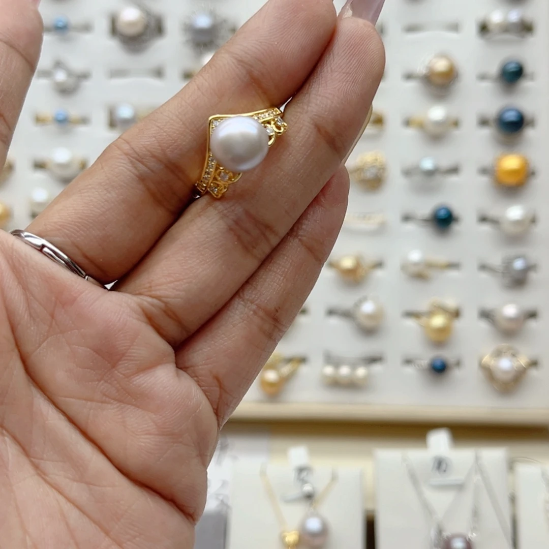 戒指合金淡水珍珠水***潭