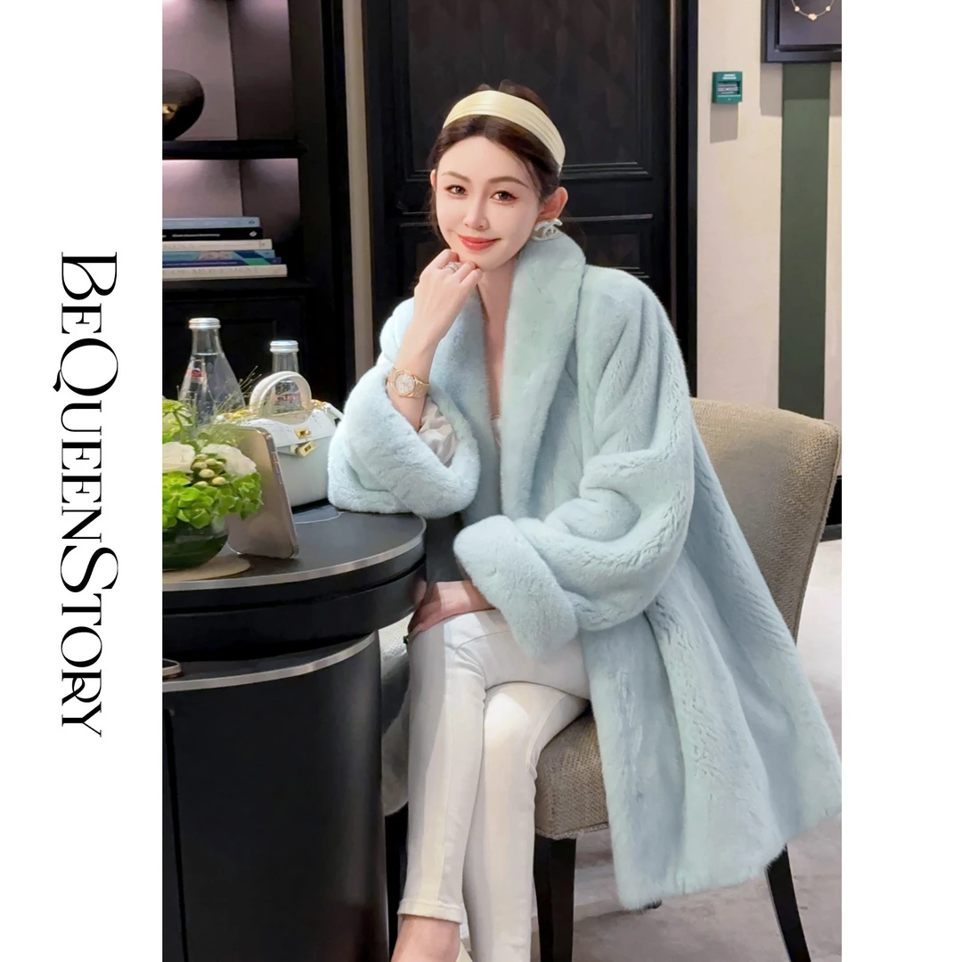 余潇潇【冰蓝幻想】重工轻奢紫金短二挽袖水貂钩扣翻领外套