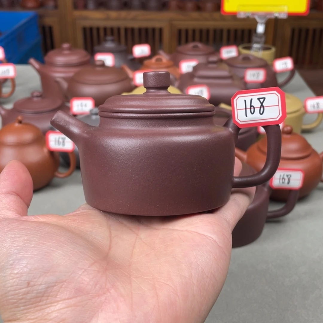 紫砂茶壶半手工紫泥德钟壶150c c
