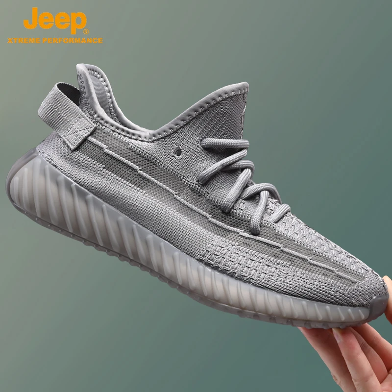 JEEP/吉普男鞋夏季新款网面鞋透气男士运动休闲鞋低帮跑步鞋厚底
