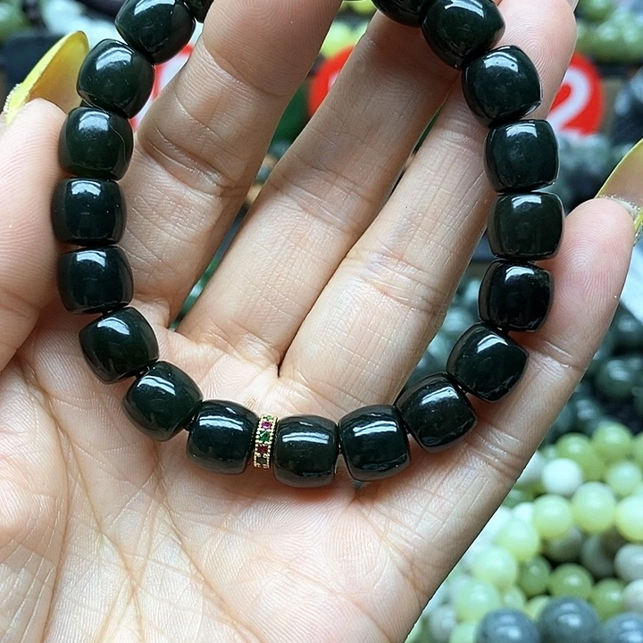 手链未镶嵌和田玉卡10直切油青