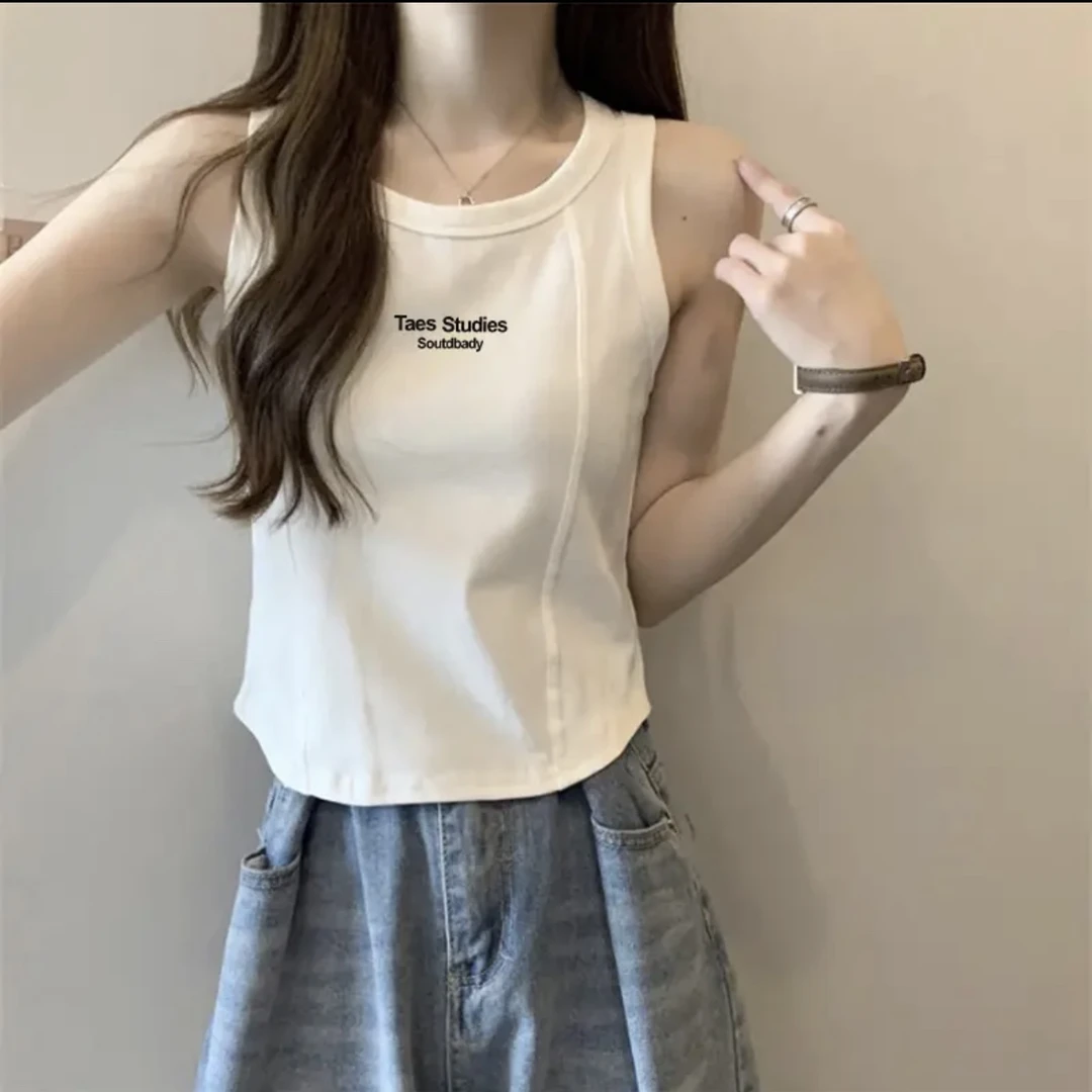 微胖吊带背心女士夏季新款辣妹不规则宽松打底外穿百搭无袖上衣潮