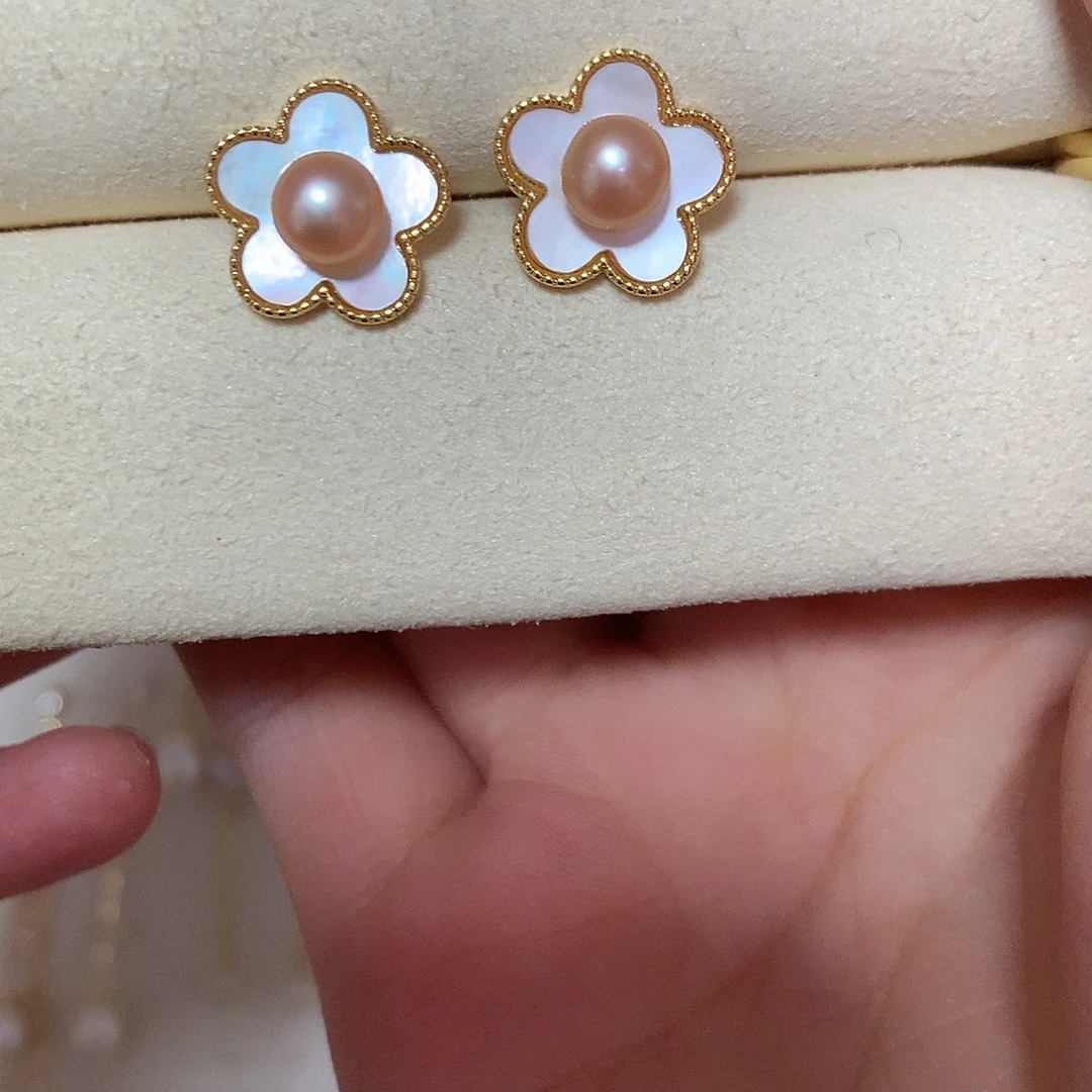 淡水珍珠耳饰合金