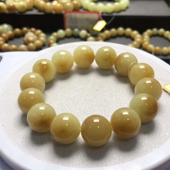 和田玉手串未镶嵌卡16