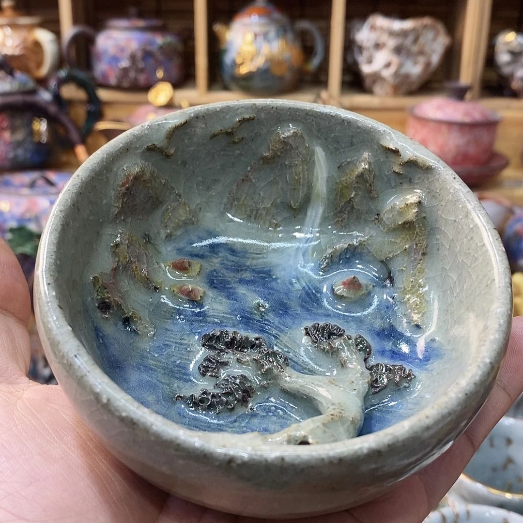 粗陶志野柴烧茶器