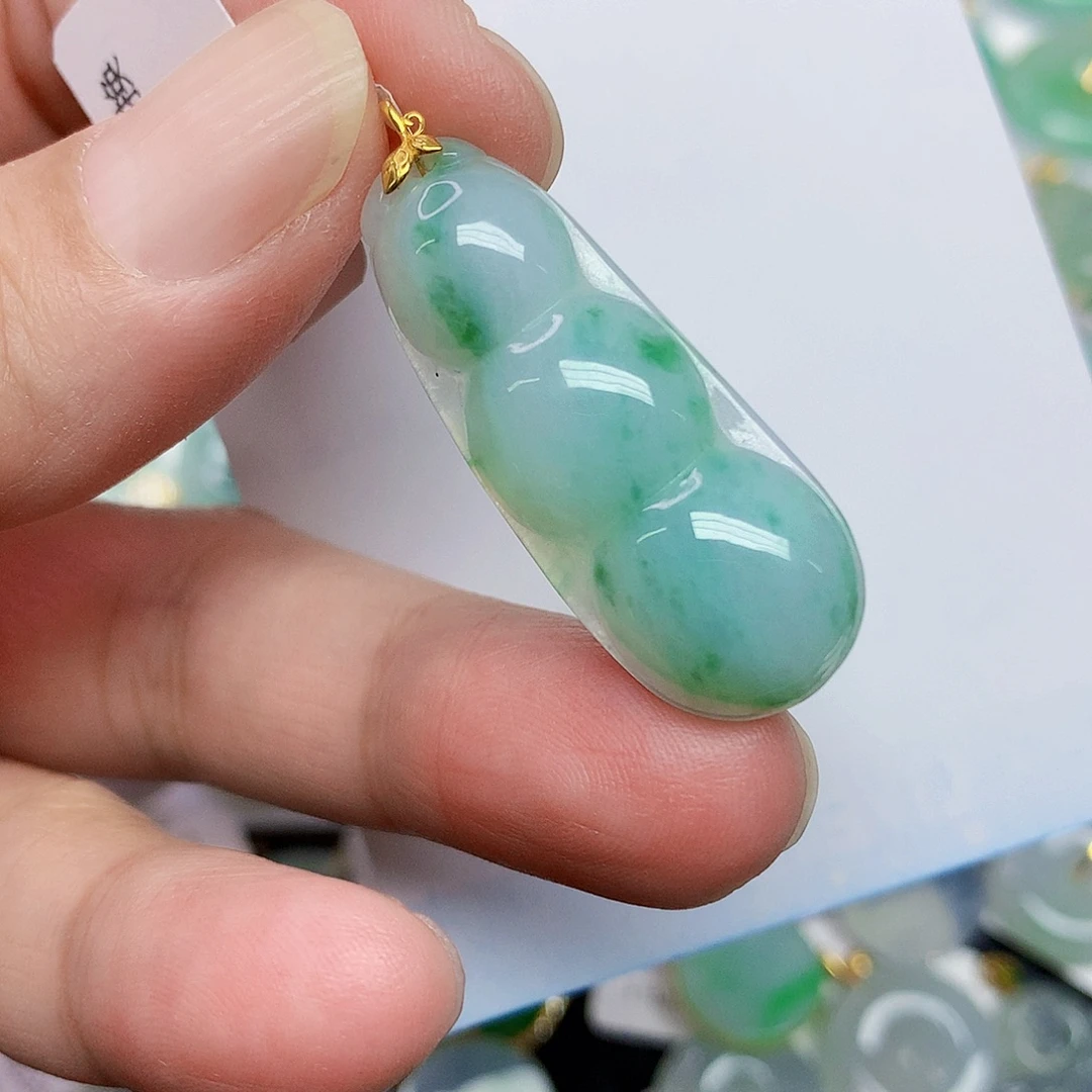 翡翠18K金镶嵌颈饰356788