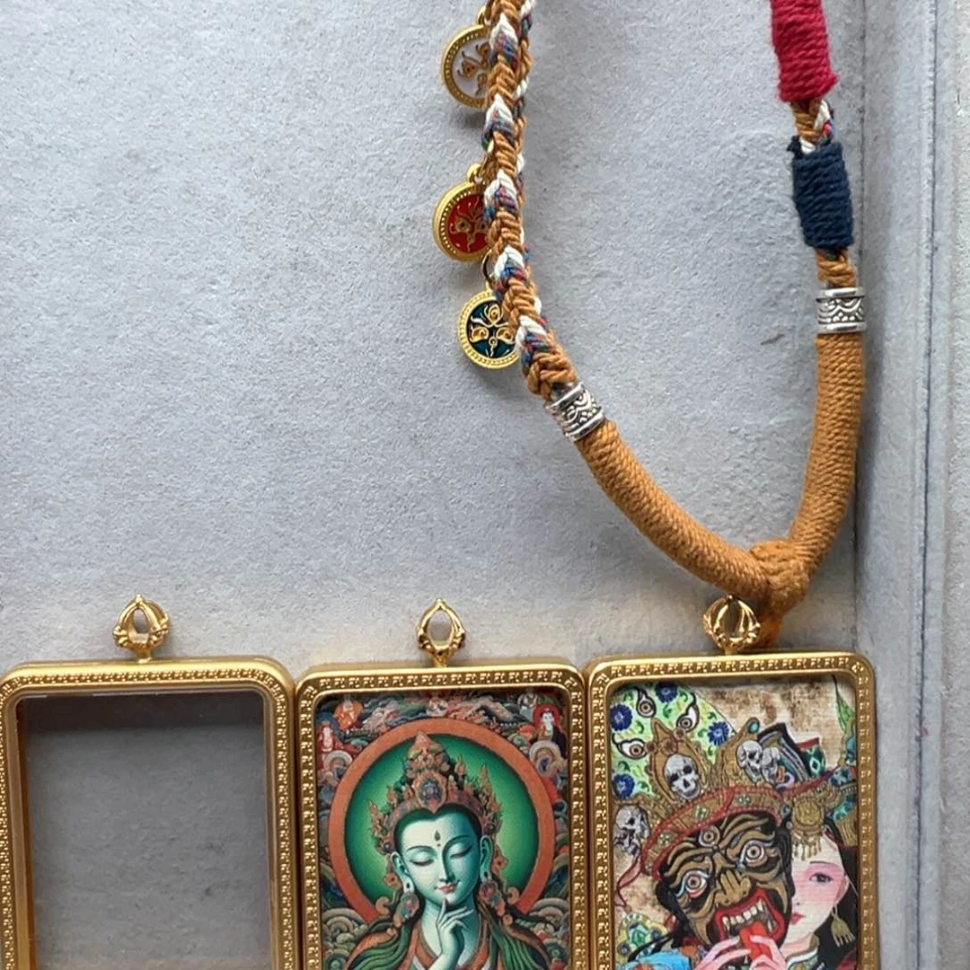 吊坠惠*铜双面绿度扎基绳子10