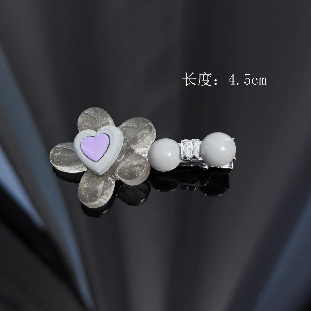 BAOSHATI/宝莎缇F-674韩版爱心花朵方钻甜美鸭嘴夹