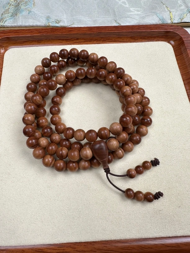 8mm横纹108正区迈索尔印度老山檀香念珠