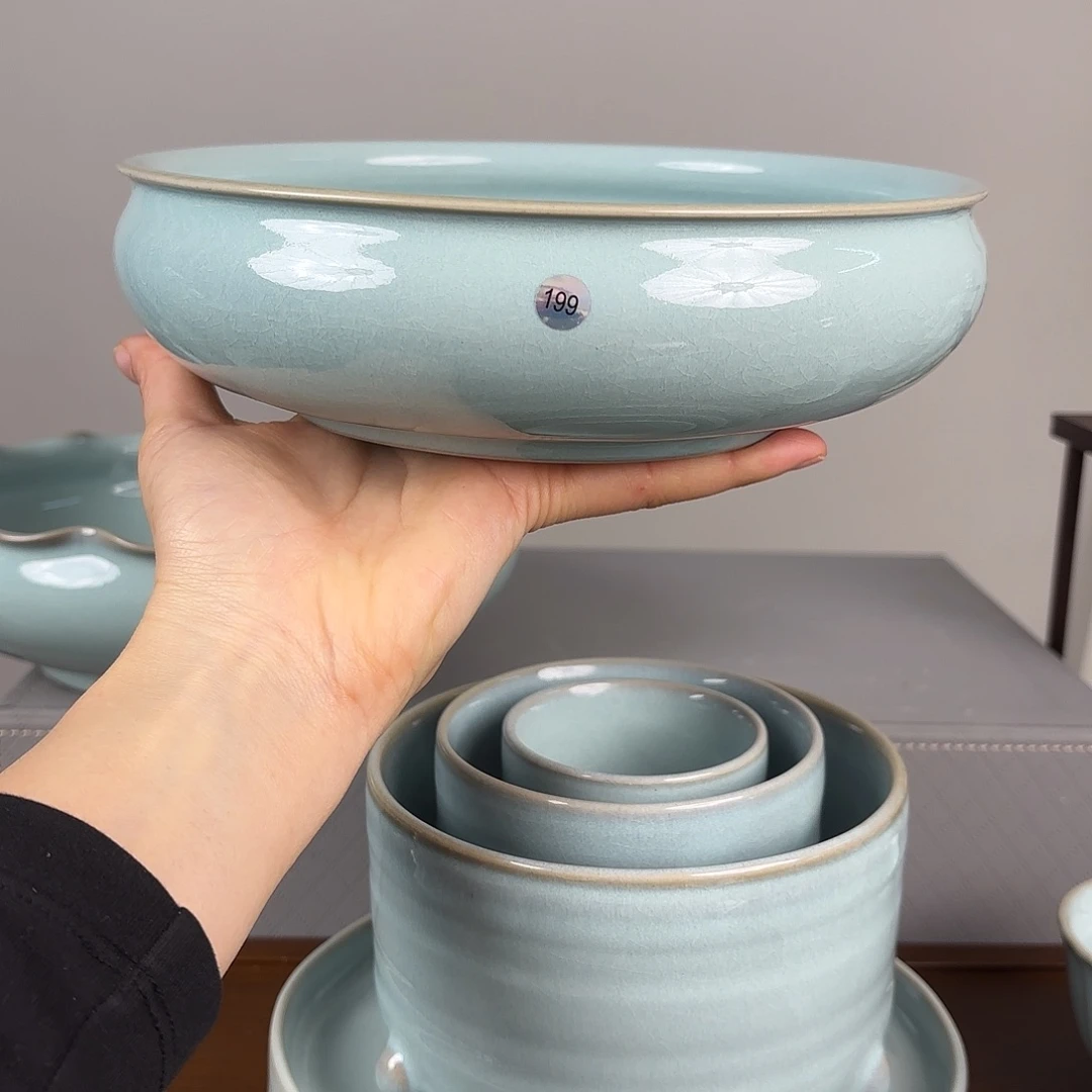 其他汝窑天青釉大号茶洗199微瑕
