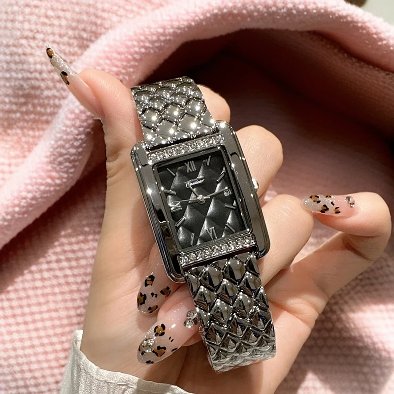 轻奢气质方形手表镶钻大表盘时尚百搭防水女士腕表ins奢华S038