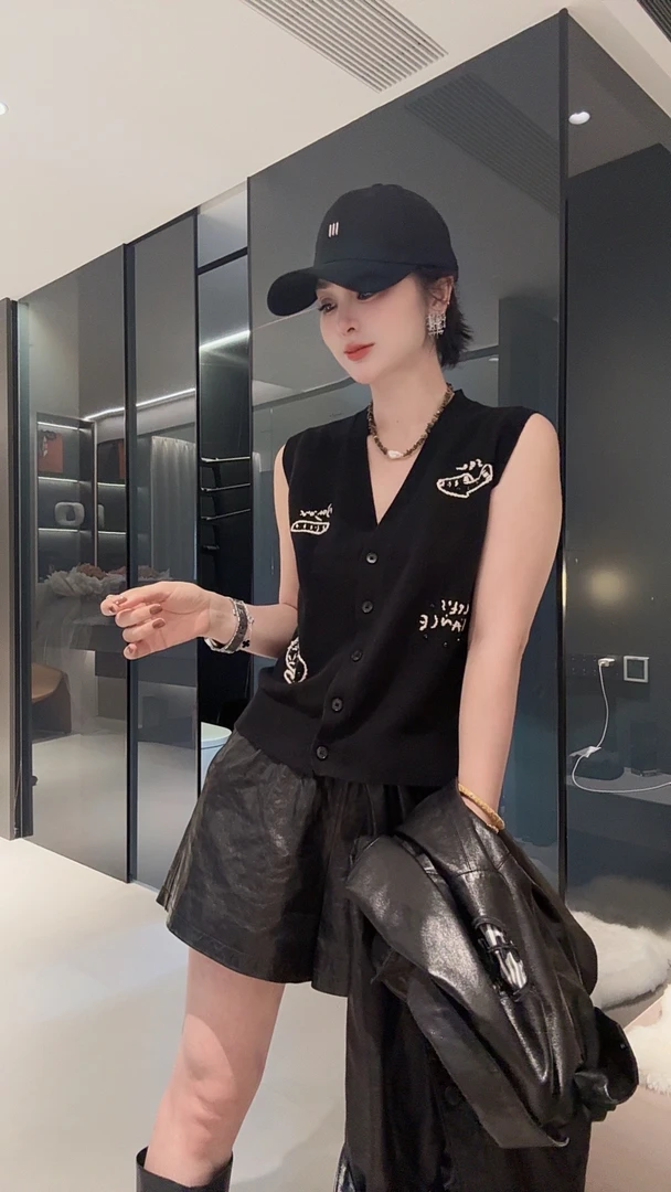 FANYE 2025早秋新款重工刺绣多色针织背心马夹25167