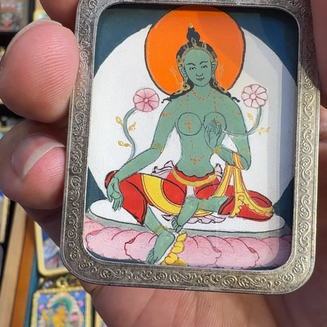 *****卷轴画西藏绿度母纯手绘