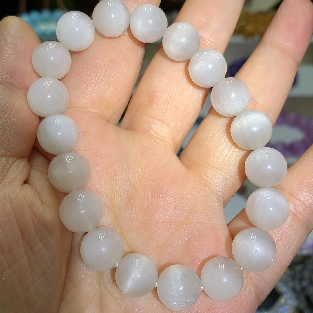 水晶手链未镶嵌天然白兔毛