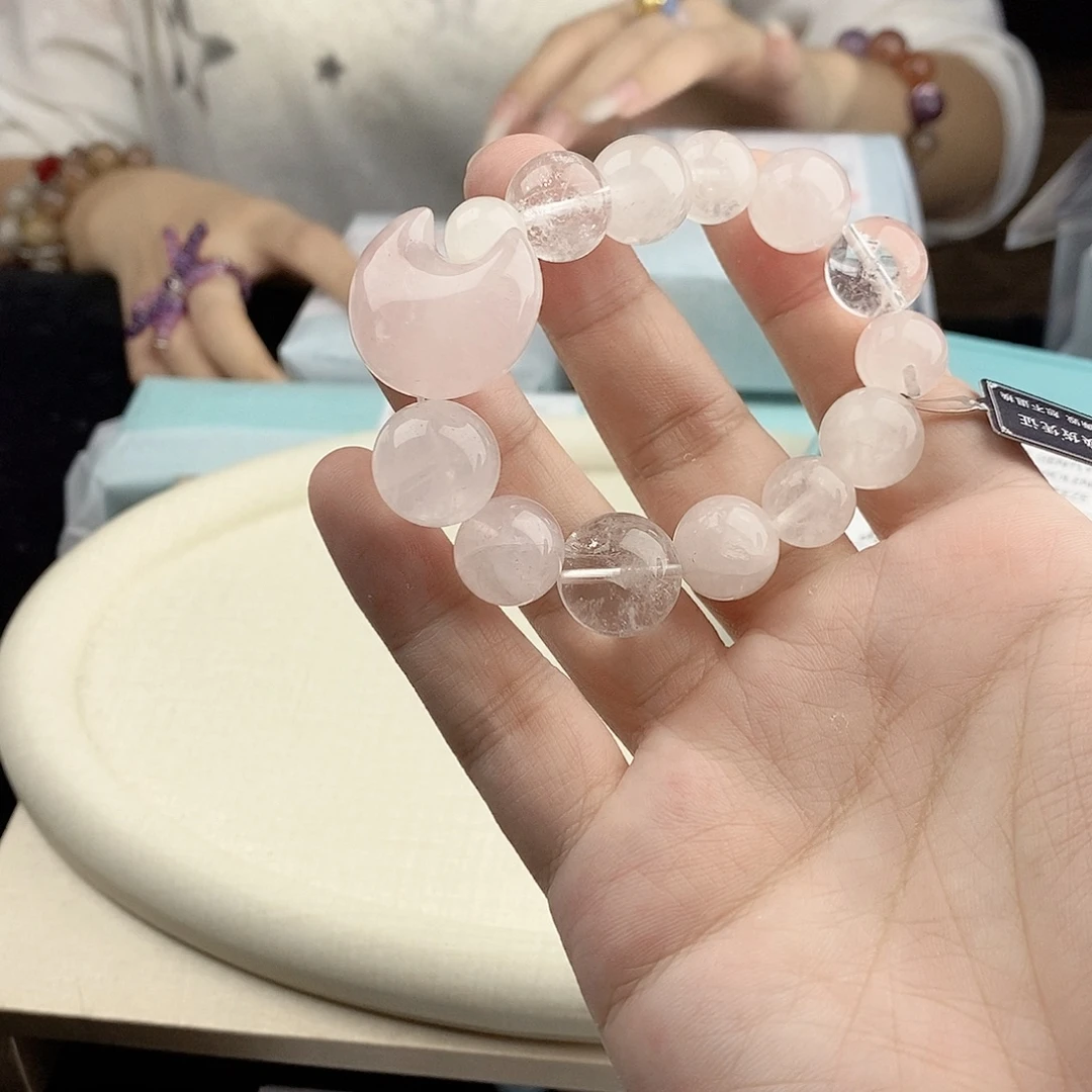 水晶手链银S925镀金镶嵌
