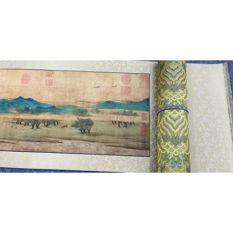 明代·仇英《清明上河图》1050*40客厅玄关高清微喷复刻手工装裱