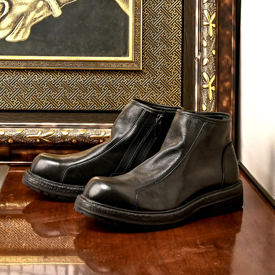 Brounvanm商务休闲切尔西靴英伦百搭复古靴真皮潮流男靴X5A72