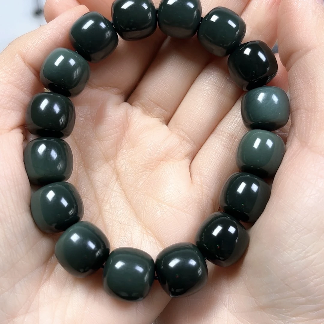 和田玉未镶嵌手串卡14老形珠珠宝级货头