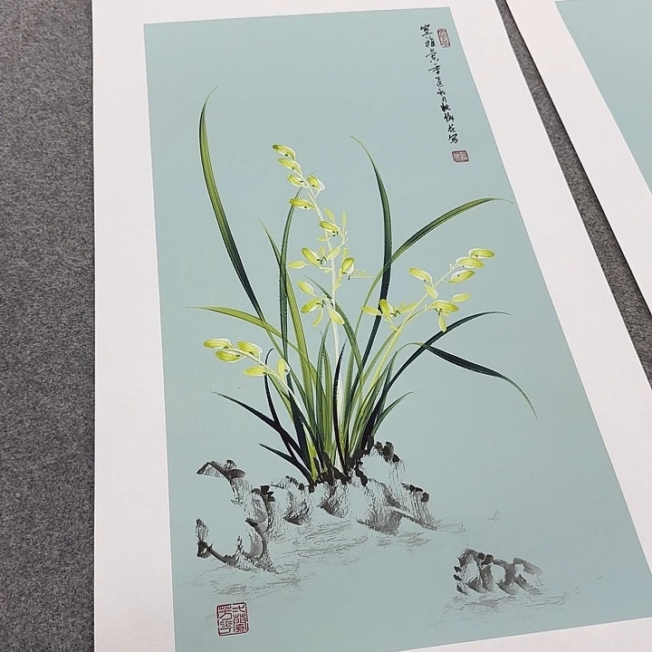国画国画立体兰花作品