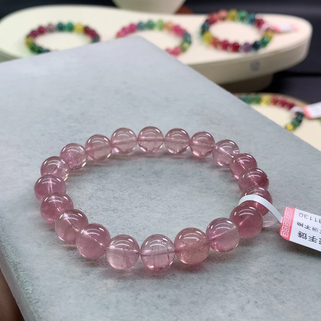 【闪购商品】碧玺手链未镶嵌碧玺粉色单圈9.2