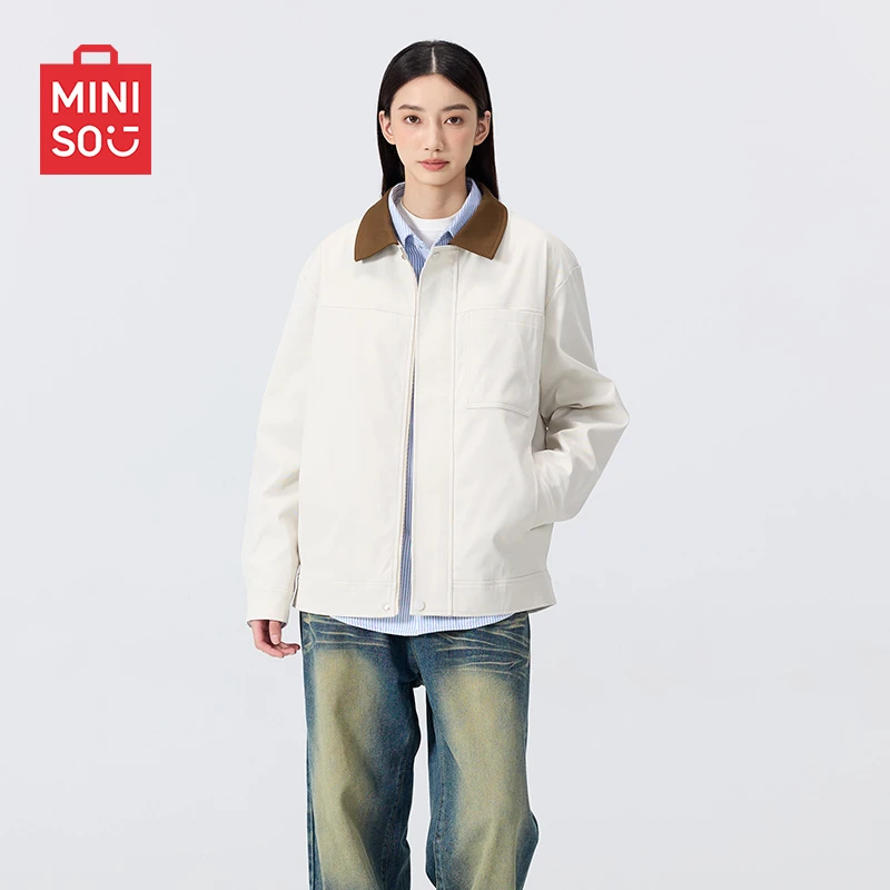 MINISO名创优品户外翻领夹克男女同款秋季新款休闲潮流穿搭外套男