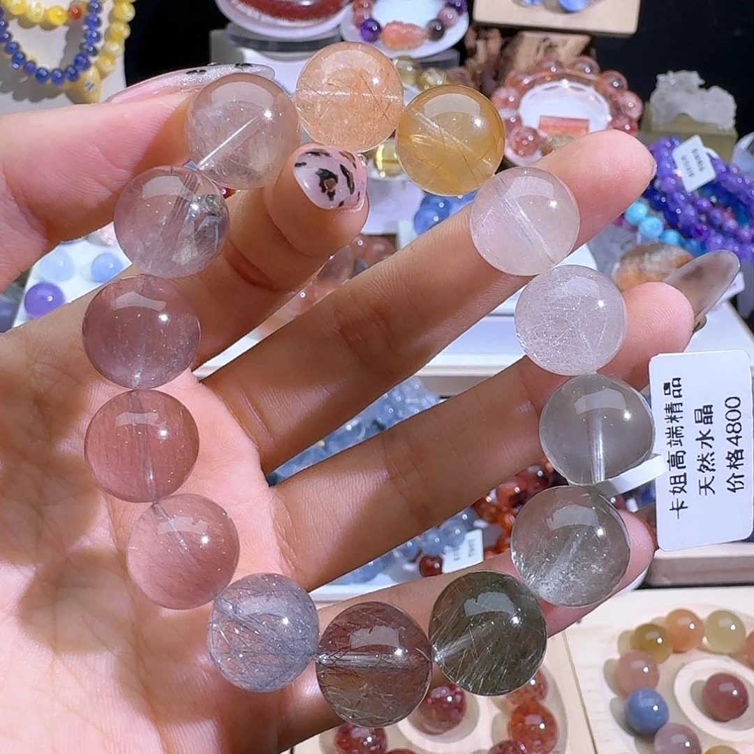 水晶手链未镶嵌天然巴西兔毛手串2